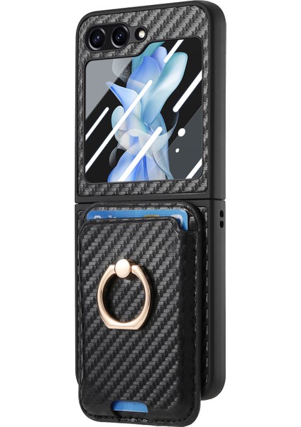 Samsung Galaxy Z Flip5 5g Halka Tutucu Kart Çantası Deri + Pc Telefon Kapağı (Yurt Dışından) fiyatları
