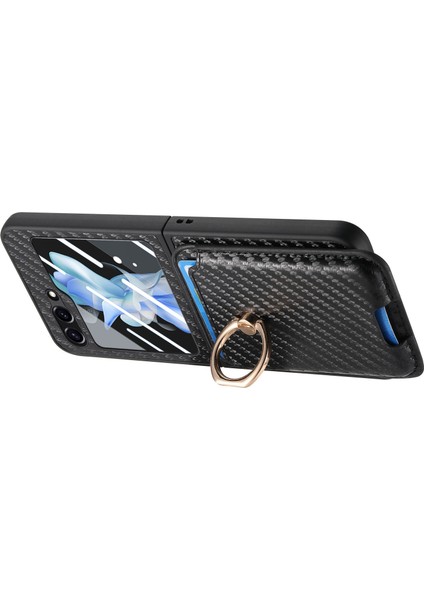 Samsung Galaxy Z Flip5 5g Halka Tutucu Kart Çantası Deri + Pc Telefon Kapağı (Yurt Dışından) modelleri
