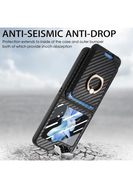 Samsung Galaxy Z Flip5 5g Halka Tutucu Kart Çantası Deri + Pc Telefon Kapağı (Yurt Dışından) fırsatları
