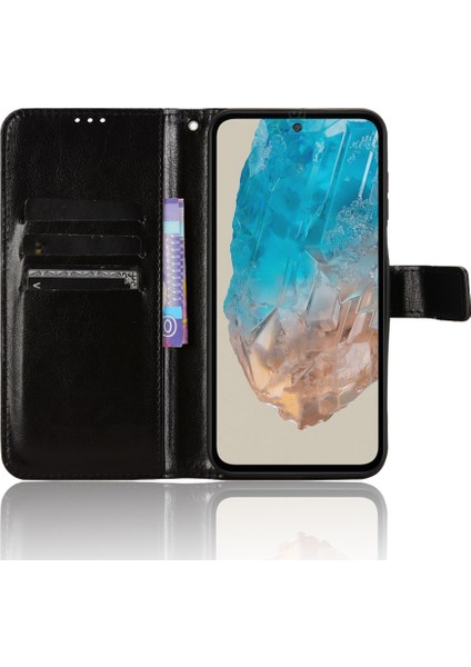Samsung Galaxy M35 5g Cüzdan Crazy Horse Doku Deri Standlı Telefon Kapağı (Yurt Dışından)