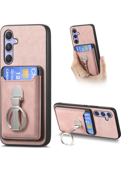 Samsung Galaxy A54 5g Kart Tutucu ile Cilt Dokunma Dokusu Düşmeye Lı Kılıf (Yurt Dışından)