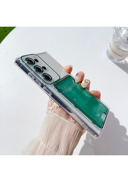 Samsung Galaxy S23 Ultra Tpu Şeffaf Telefon Kılıfı Kart Tutuculu (Yurt Dışından)