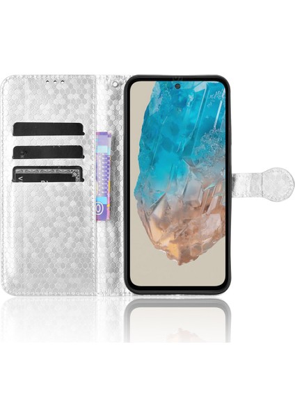 Samsung Galaxy M35 5g Cüzdan Nokta Desenli Baskı Pu Deri Telefon Kapağı (Yurt Dışından)