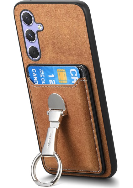 Samsung Galaxy A54 5g Kart Tutucu ile Cilt Dokunma Dokusu Düşmeye Lı Kılıf (Yurt Dışından)