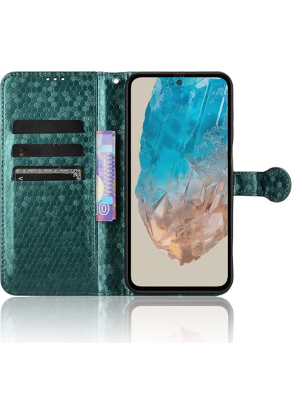 Samsung Galaxy M35 5g Cüzdan Nokta Desenli Baskı Pu Deri Telefon Kapağı (Yurt Dışından)