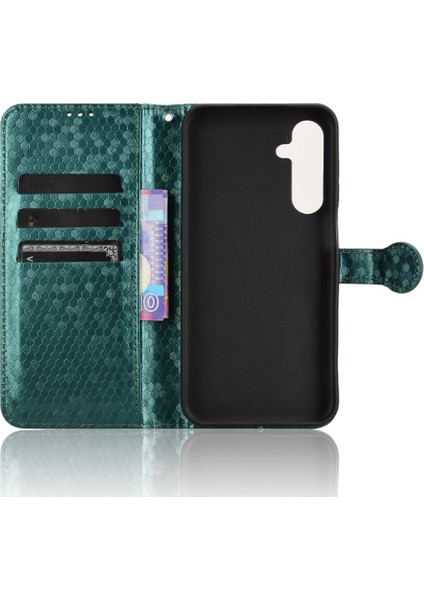 Samsung Galaxy M35 5g Cüzdan Nokta Desenli Baskı Pu Deri Telefon Kapağı (Yurt Dışından)