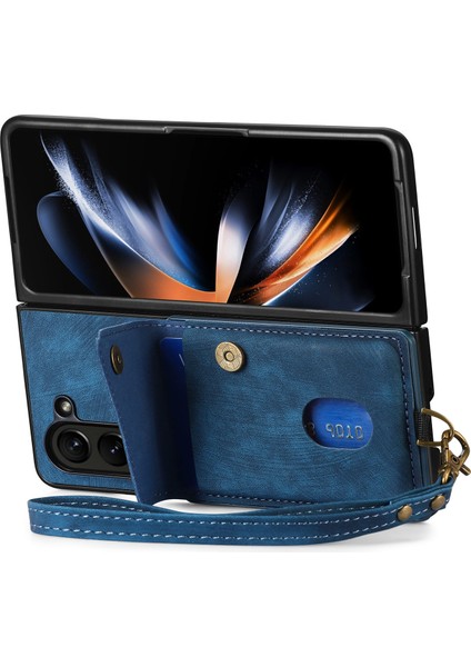 Samsung Galaxy Z Fold6 5g Kickstand Kart Çantası Deri + Askılı Pc Telefon Kapağı (Yurt Dışından) modelleri