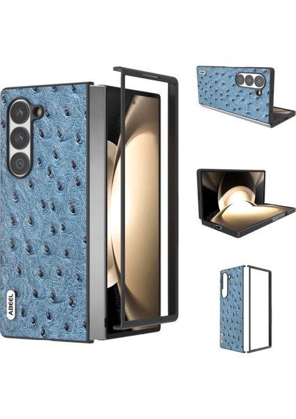 Samsung Galaxy Z Fold6 5g Hakiki Inek Derisi+Pc Kapak Devekuşu Dokusu (Yurt Dışından)