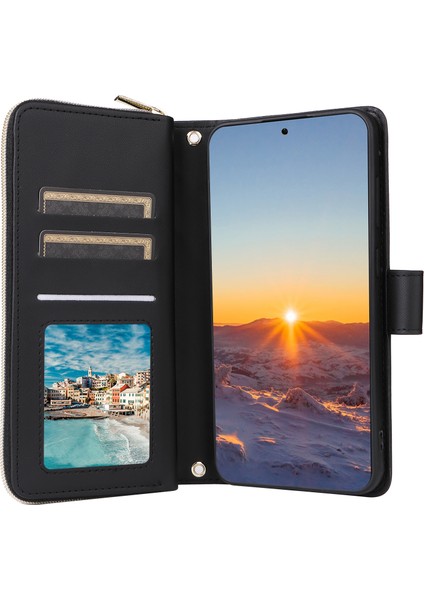 Samsung Galaxy S24 Fe Fermuar Cüzdan Eşkenar Dörtgen Pu Deri Telefon Kapağı (Yurt Dışından)