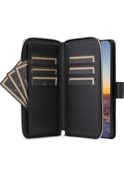 Samsung Galaxy S24 Fe Fermuar Cüzdan Eşkenar Dörtgen Pu Deri Telefon Kapağı (Yurt Dışından)