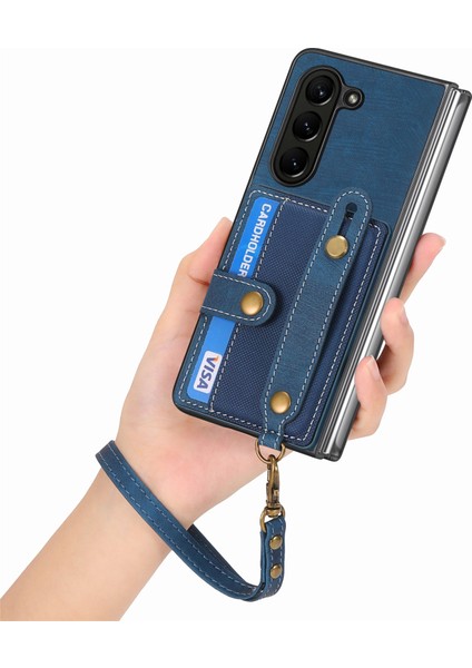 Samsung Galaxy Z Fold6 5g Kart Tutucu Bileklik Deri + Kayışlı Pc Kapağı (Yurt Dışından) fırsatları