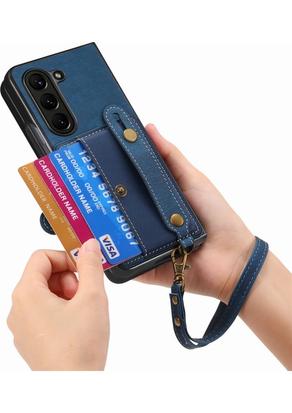 Samsung Galaxy Z Fold6 5g Kart Tutucu Bileklik Deri + Kayışlı Pc Kapağı (Yurt Dışından) indirimleri