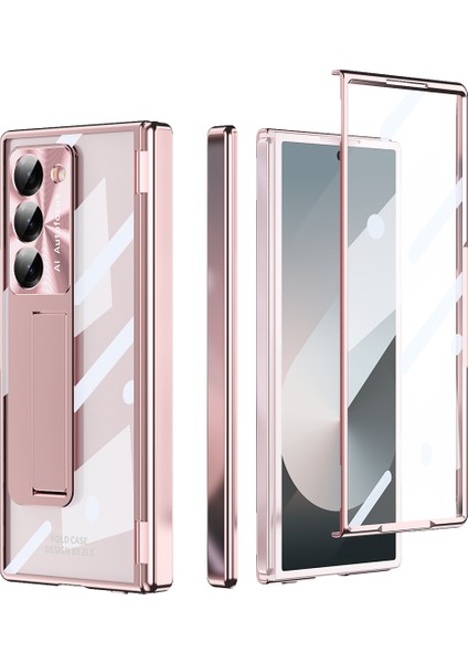 Samsung Galaxy Z Fold6 5g Kickstand Menteşe Galvanik Pc Kapağı (Yurt Dışından)