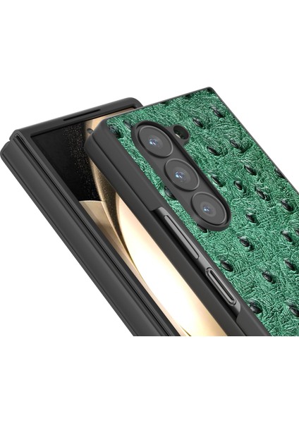 Samsung Galaxy Z Fold6 5g Hakiki Inek Derisi+Pc Kapak Devekuşu Dokusu (Yurt Dışından)