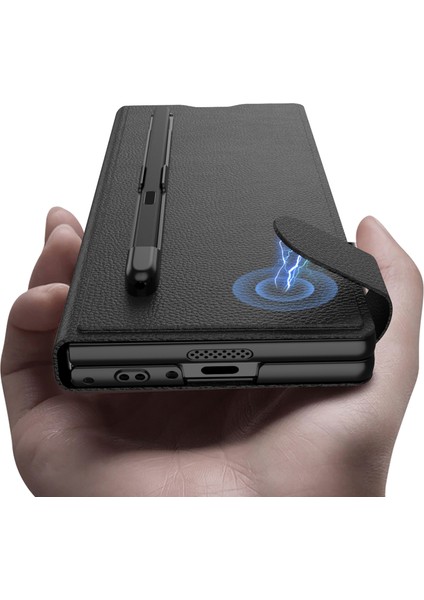 Samsung Galaxy Z Fold6 5g Kart Yuvası Pc + Pu Flip Telefon Kapağı (Yurt Dışından)