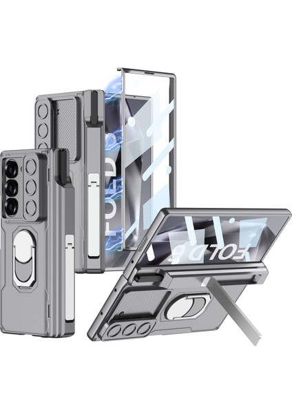 Samsung Galaxy Z Fold6 5g Kickstand Manyetik Menteşe Koruma Pc Telefon Kapağı (Yurt Dışından)