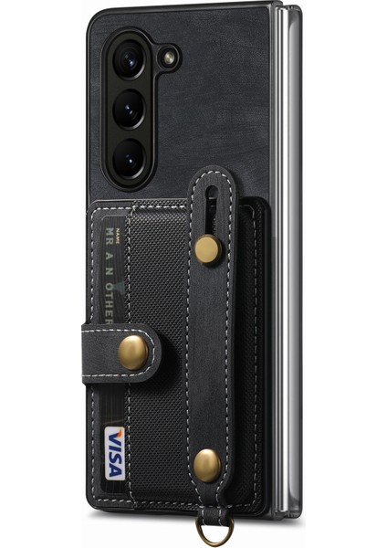 Samsung Galaxy Z Fold6 5g Kart Tutucu Bileklik Deri + Kayışlı Pc Kapağı (Yurt Dışından) fiyatları
