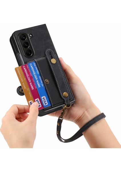 Samsung Galaxy Z Fold6 5g Kart Tutucu Bileklik Deri + Kayışlı Pc Kapağı (Yurt Dışından) indirimleri