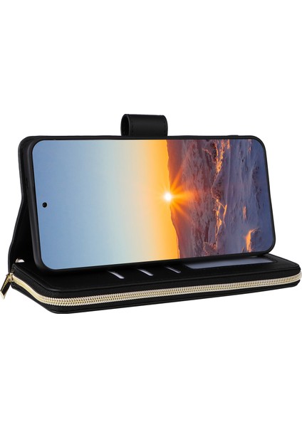 Samsung Galaxy S24 Fe Fermuar Cüzdan Eşkenar Dörtgen Pu Deri Telefon Kapağı (Yurt Dışından)