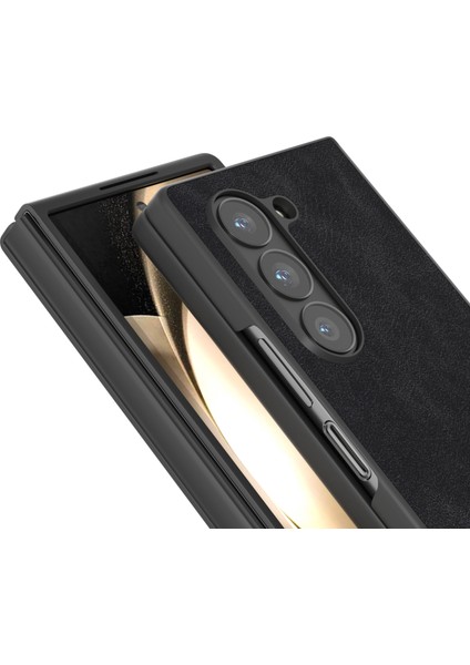 Samsung Galaxy Z Fold6 5g Siyah Kenar Pu Deri + Pc Katlanır Telefon Kapağı (Yurt Dışından)
