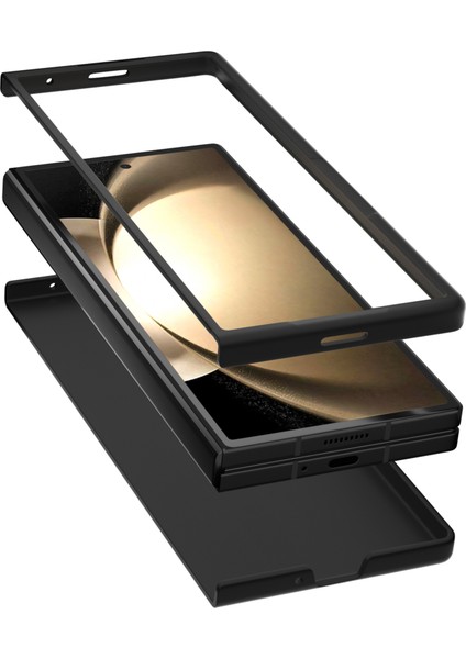 Samsung Galaxy Z Fold6 5g Siyah Kenar Pu Deri + Pc Katlanır Telefon Kapağı (Yurt Dışından)