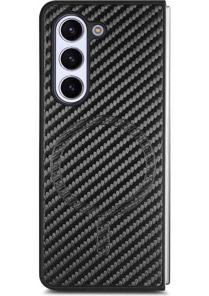 Samsung Galaxy Z Fold6 5g Manyetik Karbon Fiber Doku Deri + Pc Kapağı (Yurt Dışından)