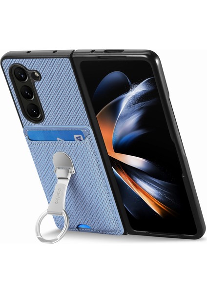 Samsung Galaxy Z Fold6 5g Kart Yuvası Karbon Fiber Doku Deri + Pc Telefon Kapağı (Yurt Dışından) fırsatları