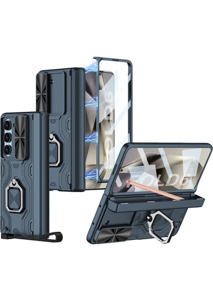 Samsung Galaxy Z Fold6 5g Kickstand Kılıf Manyetik Menteşe Koruma Pc Telefon Kapağı (Yurt Dışından)