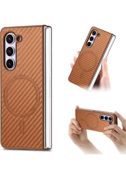 Samsung Galaxy Z Fold6 5g Manyetik Karbon Fiber Doku Deri + Pc Kapağı (Yurt Dışından) modelleri