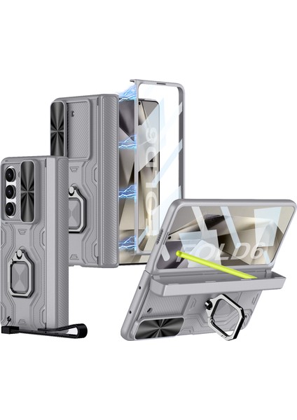 Samsung Galaxy Z Fold6 5g Kickstand Kılıf Manyetik Menteşe Koruma Pc Telefon Kapağı (Yurt Dışından)