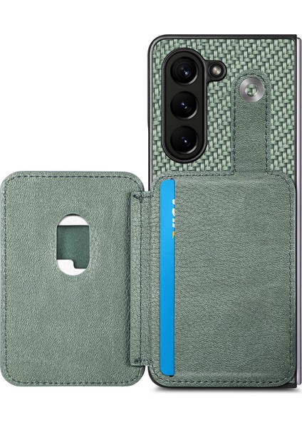 Samsung Galaxy Z Fold6 5g Karbon Fiber Dokulu Kart Tutucu Deri Arka Kapak (Yurt Dışından) fiyatları