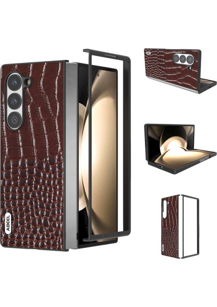 Samsung Galaxy Z Fold6 5g Timsah Dokulu Hakiki Inek Derisi+Pc Telefon Kapağı (Yurt Dışından)