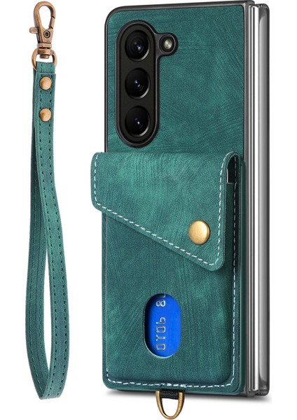 Samsung Galaxy Z Fold6 5g Kickstand Kart Çantası Deri + Askılı Pc Telefon Kapağı (Yurt Dışından) indirimleri