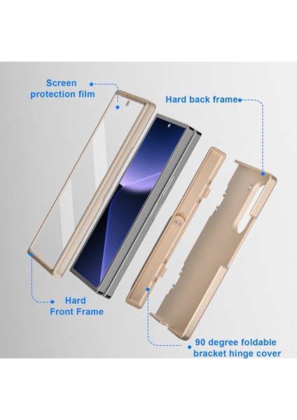 Samsung Galaxy Z Fold6 5g Kauçuk Sert Pc Kickstand Telefon Kapağı (Yurt Dışından)