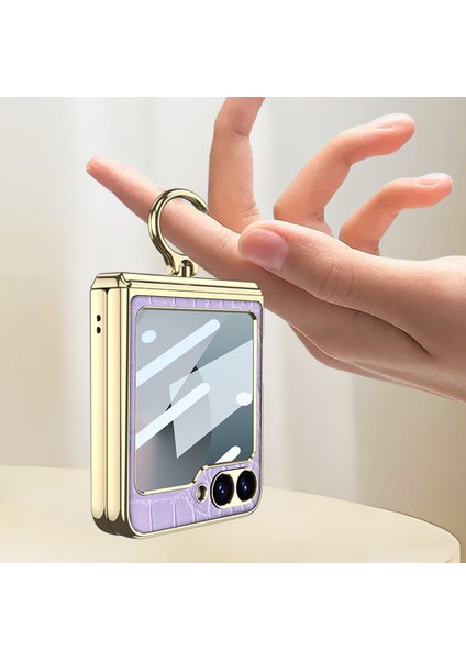 Samsung Galaxy Z Flip6 5g Manyetik Menteşe Koruması Pu+Pc Kickstand Telefon Kapağı (Yurt Dışından) indirimleri
