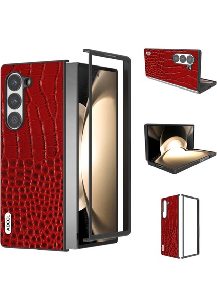 Samsung Galaxy Z Fold6 5g Timsah Dokulu Hakiki Inek Derisi+Pc Telefon Kapağı (Yurt Dışından)