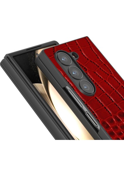 Samsung Galaxy Z Fold6 5g Timsah Dokulu Hakiki Inek Derisi+Pc Telefon Kapağı (Yurt Dışından) modelleri