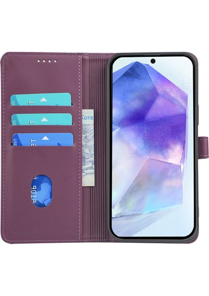 Samsung Galaxy S24 Fe Manyetik Toka Deri Telefon Kılıfı (Yurt Dışından)