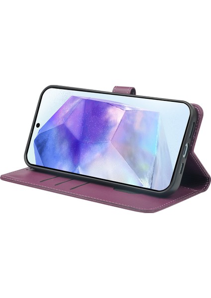 Samsung Galaxy S24 Fe Manyetik Toka Deri Telefon Kılıfı (Yurt Dışından)