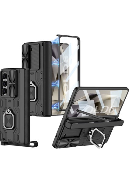 Samsung Galaxy Z Fold6 5g Kickstand Kılıf Manyetik Menteşe Koruma Pc Telefon Kapağı (Yurt Dışından)