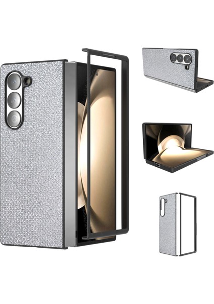 Samsung Galaxy Z Fold6 5g Taşlı Dokulu Pu+Pc Telefon Kılıfı (Yurt Dışından)