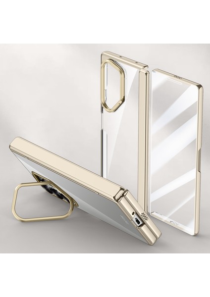 Samsung Galaxy Z Fold6 5g Kickstand Kılıf Pc+Akrilik Şeffaf Telefon Kapağı (Yurt Dışından)