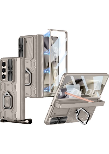 Samsung Galaxy Z Fold6 5g Kickstand Kılıf Manyetik Menteşe Koruma Pc Telefon Kapağı (Yurt Dışından)