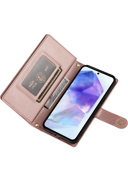 Samsung Galaxy A55 5g Fermuarlı Cepli Deri Kılıf (Yurt Dışından) modelleri
