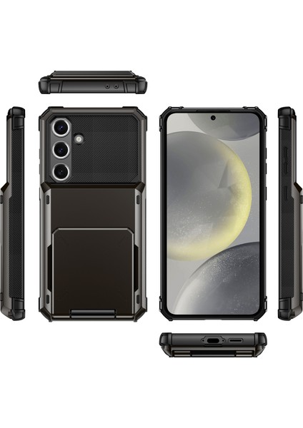 Samsung Galaxy S24 Fe Pc+Tpu Çift Katmanlı Arka Telefon Kapağı Kart Tutuculu (Yurt Dışından) fiyatları