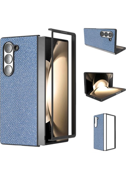 Samsung Galaxy Z Fold6 5g Taşlı Dokulu Pu+Pc Telefon Kılıfı (Yurt Dışından)