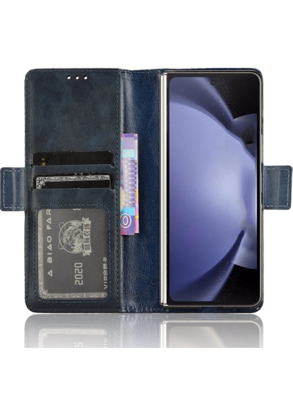Samsung Galaxy Z Fold6 5g Vintage Pu Deri Cüzdan Standı Darbeye Dayanıklı Kapak (Yurt Dışından)
