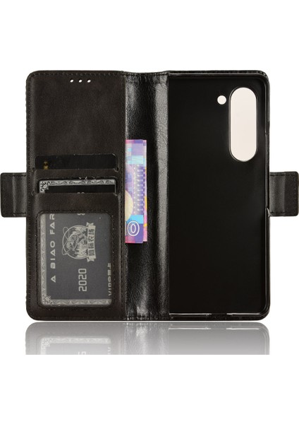 Samsung Galaxy Z Fold6 5g Vintage Pu Deri Cüzdan Standı Darbeye Dayanıklı Kapak (Yurt Dışından)