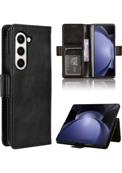 Samsung Galaxy Z Fold6 5g Vintage Pu Deri Cüzdan Standı Darbeye Dayanıklı Kapak (Yurt Dışından)