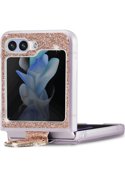 Samsung Galaxy Z Flip6 5g Deri + Pc Glitter Telefon Kapağı Yapay Yüzük Tutucu (Yurt Dışından) fırsatları
